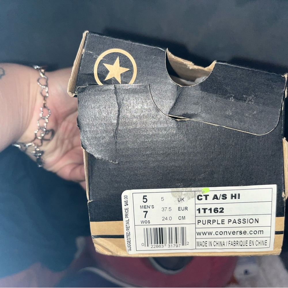 Purple Passion Converse and Gray/Bleached Converse